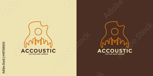 acoustic country inspiration logo design minimalist with line art