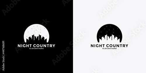creative night country logo design template