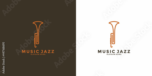 saxophone logo design music jazz for your business