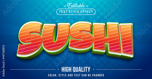 Editable text style effect - Sushi text style theme.