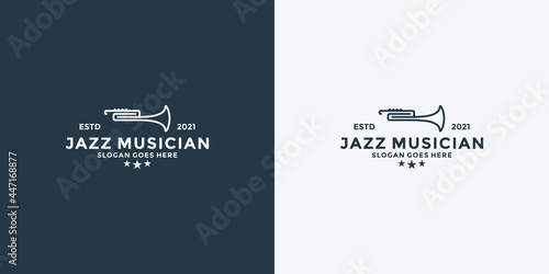 saxophone logo design, jazz music icon template