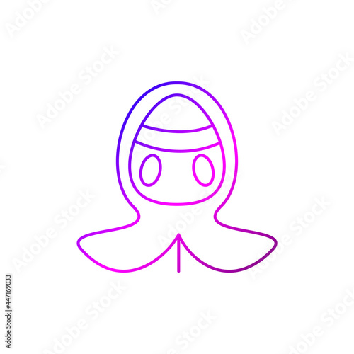 Cyberpunk wear hood icon. Futuristic mask. High tech technology. Future with robot technology