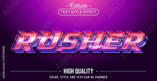 Editable text style effect - Rusher text style theme.