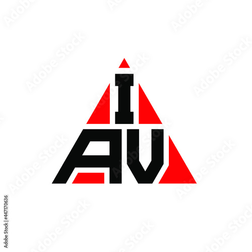IAV triangle letter logo design with triangle shape. IAV triangle logo design monogram. IAV triangle vector logo template with red color. IAV triangular logo Simple, Elegant, and Luxurious Logo. IAV © mamun25g