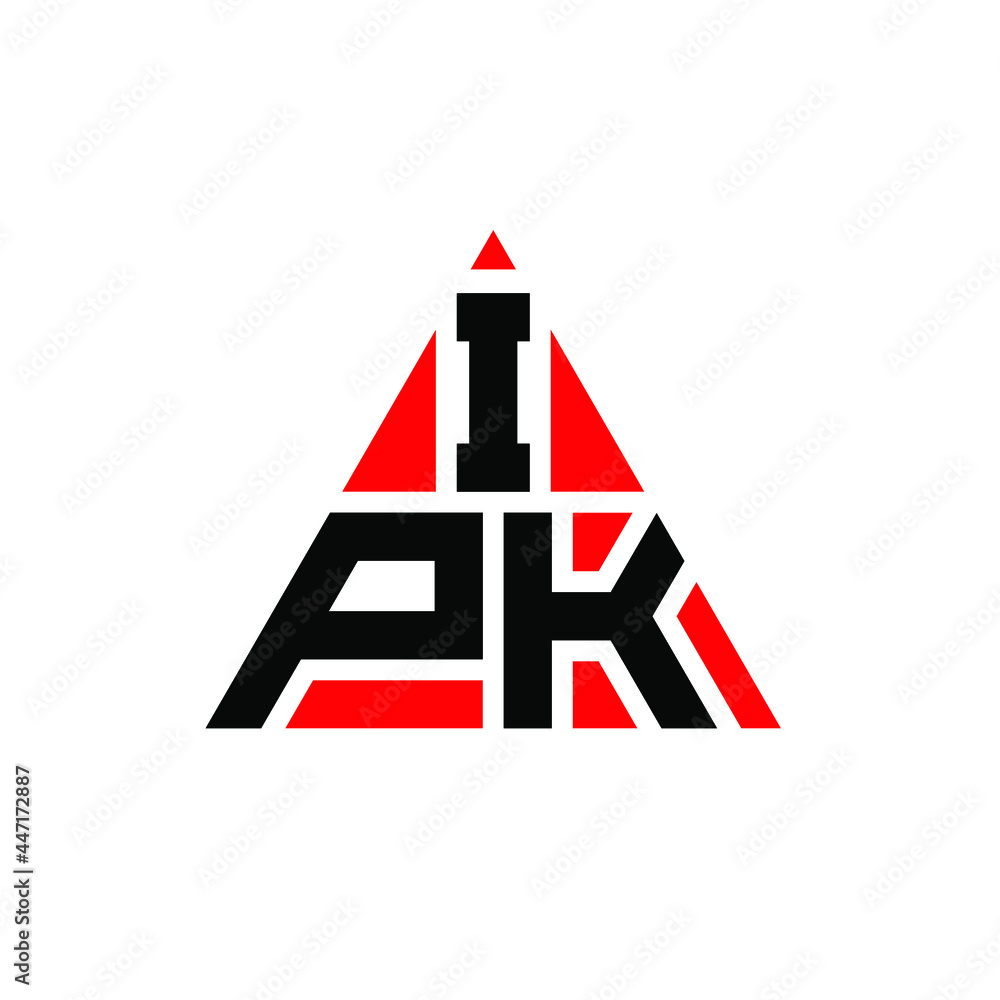 IPK triangle letter logo design with triangle shape. IPK triangle logo