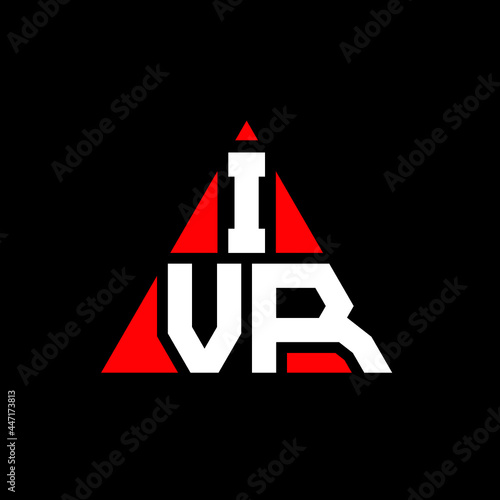 IVR triangle letter logo design with triangle shape. IVR triangle logo design monogram. IVR triangle vector logo template with red color. IVR triangular logo Simple, Elegant, and Luxurious Logo. IVR 