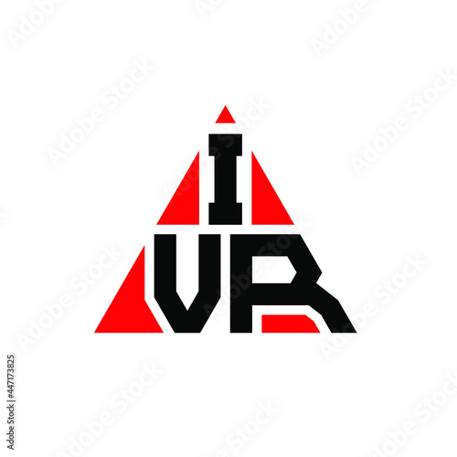 IVR triangle letter logo design with triangle shape. IVR triangle logo design monogram. IVR triangle vector logo template with red color. IVR triangular logo Simple, Elegant, and Luxurious Logo. IVR 