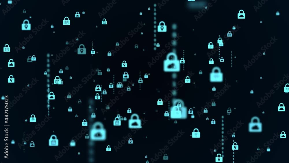 4k Cyber Security of Digital Data Network Protection Lock Icon Zoom Loop Animation. High-speed connection data analysis. Technology data binary code connectivity background. information privacy idea 4k Cyber Security of Digital Data Network Protection Lock Icon Zoom Loop Animation. High-speed connection data analysis. Technology data binary code connectivity background. information privacy idea