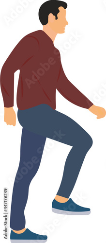 hombre subiendo un escalón, fondo transparente