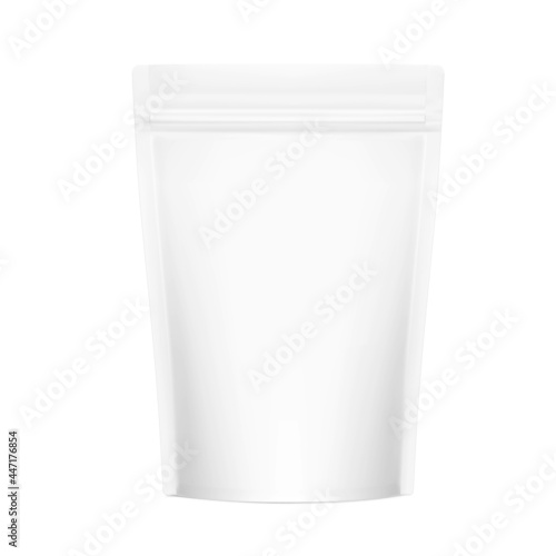 Pouch bag mockup. Vector illustration isolated on white background. Front view. Can be use for template your design, presentation, promo, ad. EPS10.	