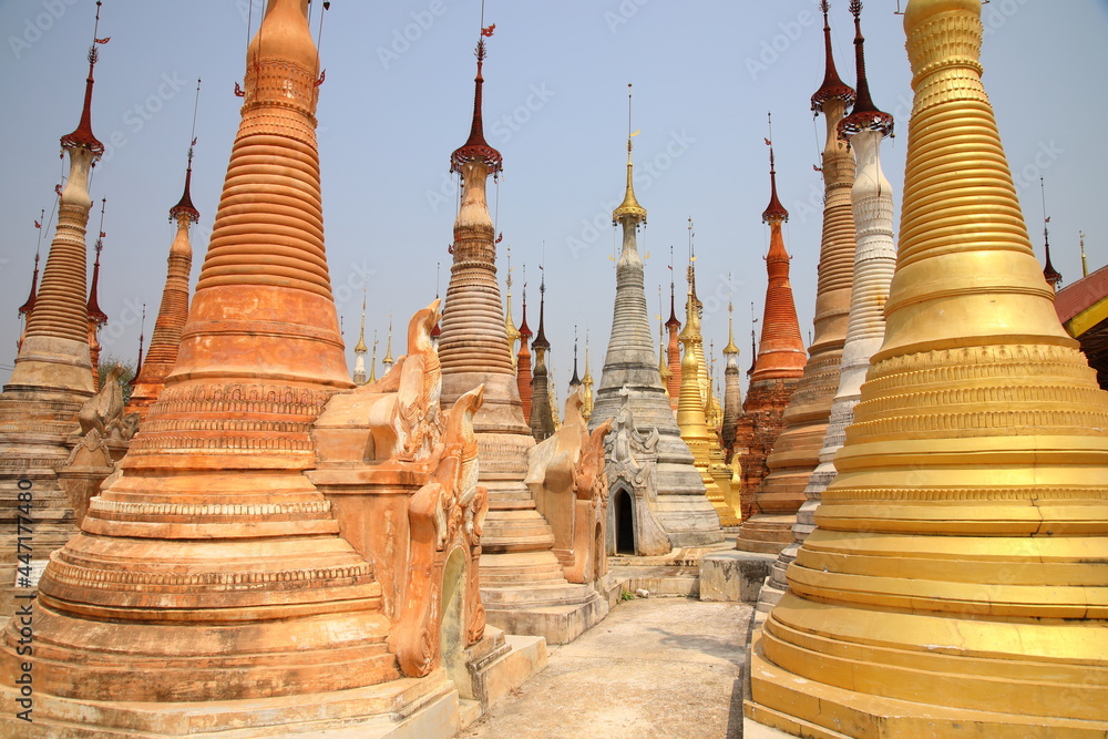 View of Shwe Indein Pagoda near Inle Lake, Myanmar