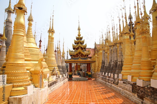 View of Shwe Indein Pagoda near Inle Lake, Myanmar