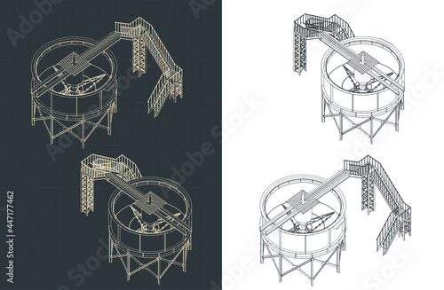 Mining Thickener Tank Isometric Blueprints