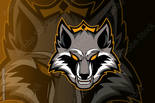 raccoon head gaming logo vector