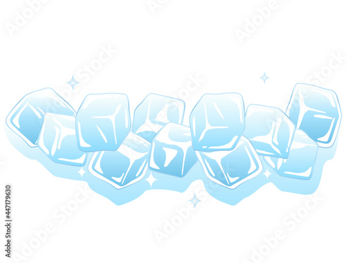 区切りなどにも使える四角い氷のイラスト
