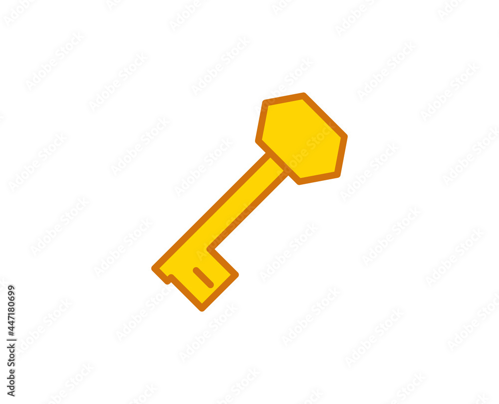Key flat icon. Single high quality outline symbol for web design or mobile app. House thin line signs for design logo, visit card, etc. Outline pictogram EPS10 Key flat icon. Single high quality outline symbol for web design or mobile app. House thin line signs for design logo, visit card, etc. Outline pictogram EPS10