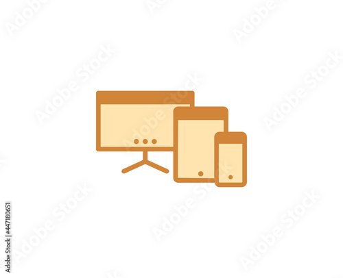 Line Electronic devices iicon isolated on white background. Outline symbol for website design, mobile application, ui. Electronics pictogram. Vector illustration, editorial stroсk.  photo