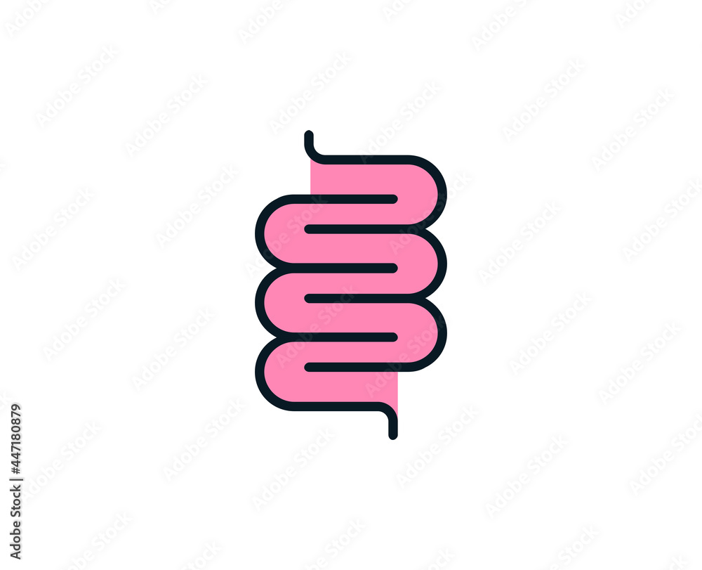Intestines line icon. High quality outline symbol for web design or mobile app. Thin line sign for design logo. Color outline pictogram on white background Intestines line icon. High quality outline symbol for web design or mobile app. Thin line sign for design logo. Color outline pictogram on white background