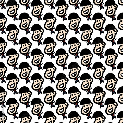 seamless pattern of cute boy cartoon