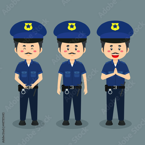 Policeman Character with Various Expression
