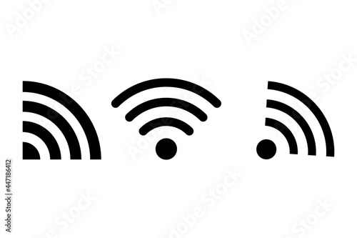 wi-fi signal set. Computer technology. Internet network. Digital communication. Internet broadcast. Vector illustration.