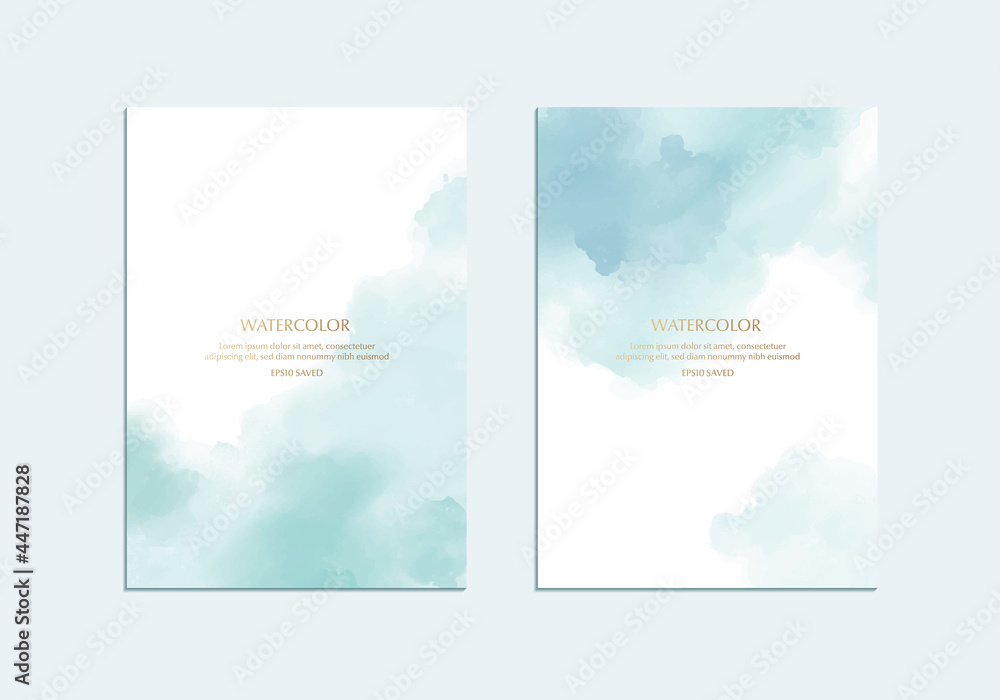 Watercolor background with blue background, soft drawing texture