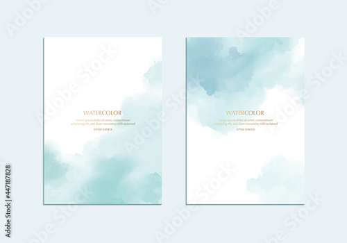 Watercolor background with blue background, soft drawing texture