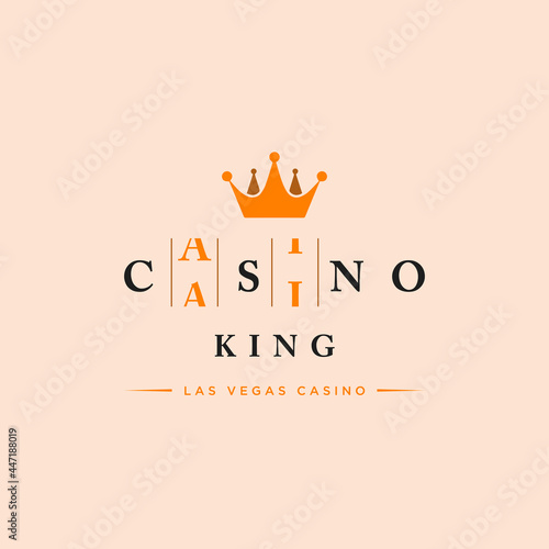 Casino king logo. crown and roulette casino concept. Casino logo vector illustration for business, gamble, card game and more