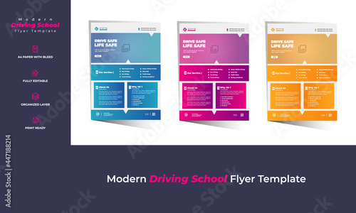 Modern Driving School Flyer Template