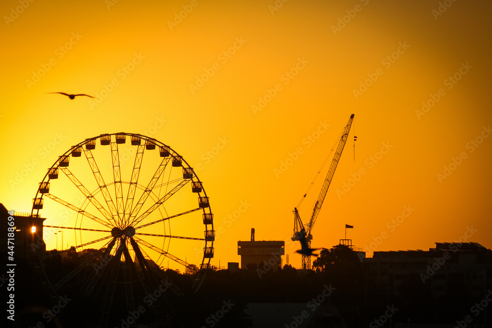 ferris wheel at sunset ferris wheel at sunset