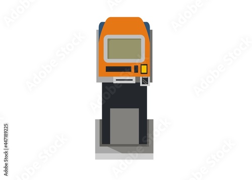 Ticketing machine, simple flat illustration