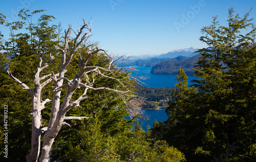 Mountain Cerro Campanario and lake in national park Nahuel Huapi. San Carlos de Bariloche, Argentina, South America