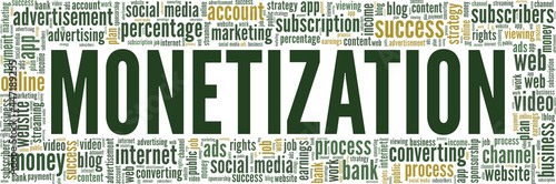 Monetization vector illustration word cloud isolated on a white background.