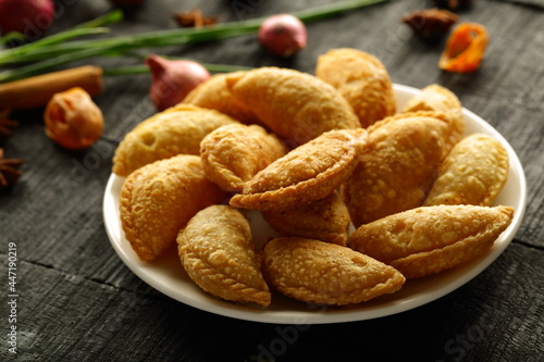 Fresh baked oven fresh curry puff pastry.