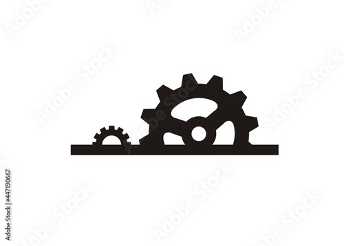 Machinery simple illustration in black and white.