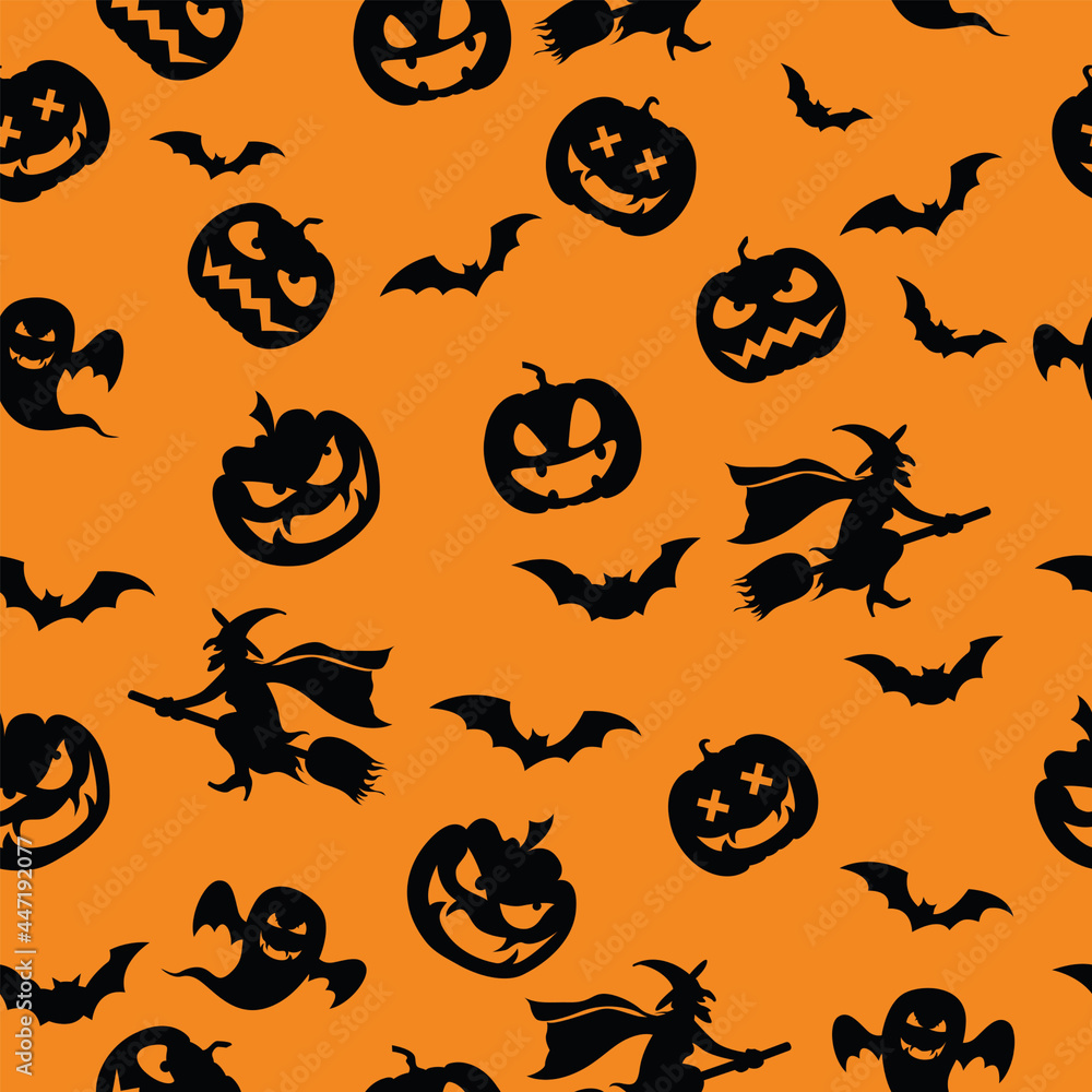 Halloween seamless pattern background. vector illustration 