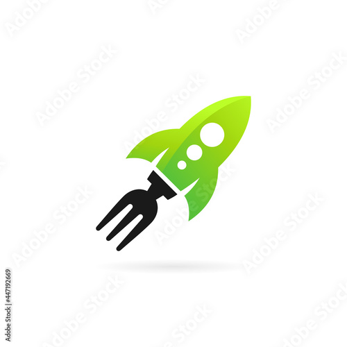 rocket food vector logo design