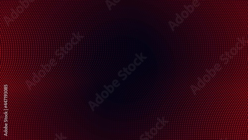 Dynamic Red Halftone In Dark Background. Can Be Used As Banner, Motion, Or Frame