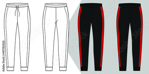 Men's Track pant with side cut and sewn
