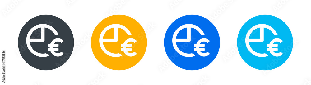 Share market analysis with euro currency icon. Vector illustration Share market analysis with euro currency icon. Vector illustration