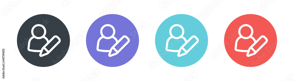 Edit profile icon set. User with pencil icon symbol. Edit profile icon set. User with pencil icon symbol.