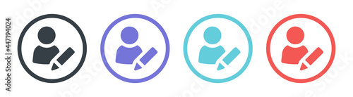 Edit user icon vector isolated on white background.