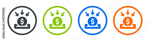Donation, charity icon set. Fundraising concept symbol design.