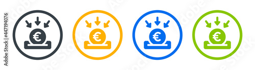 Collecting Money, funding icon vector illustration