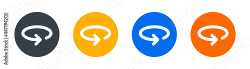 360 degrees icon. Rotation on circle sign.
