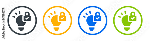 Patent idea icon. Intellectual property symbol. Innovation invention concept.