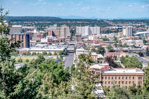 Spokane washington city skyline and streets