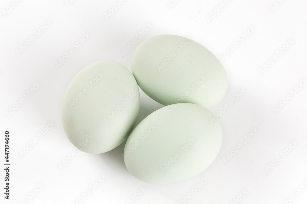 duck eggs on white isolated background