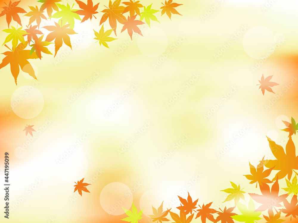 秋のもみじの背景イラスト Stock Illustration Adobe Stock
