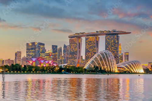 Photography Downtown Singapore city skyline
